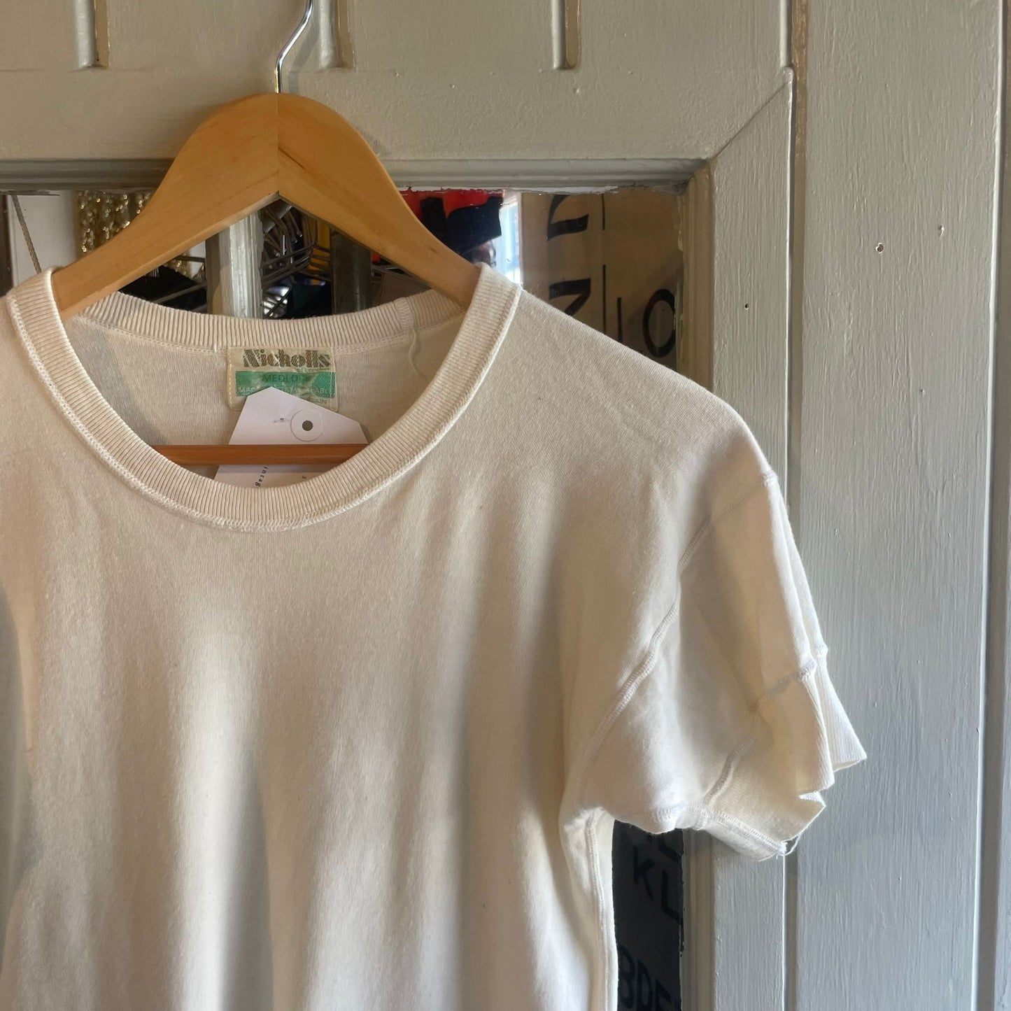 Vintage 60s/70s Cream Cotton British Thermal Style T-shirt