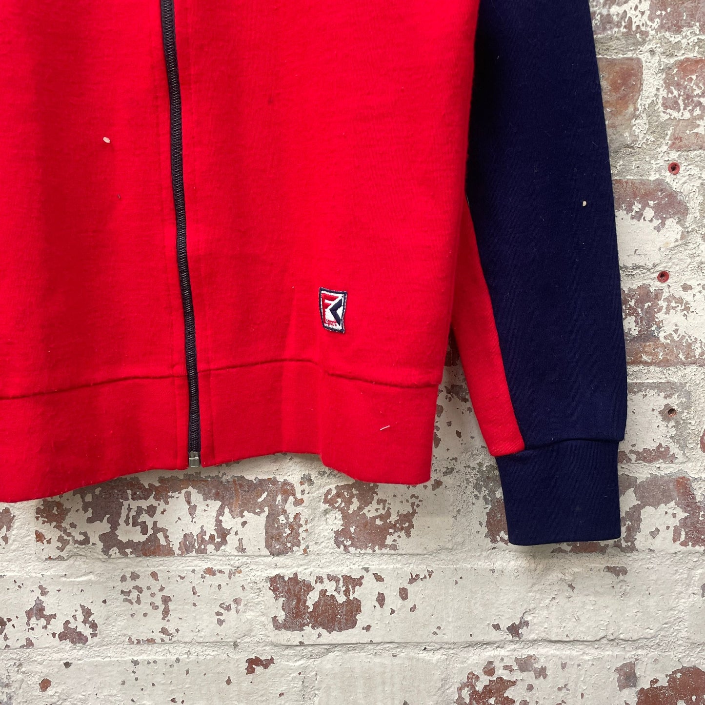 Vintage 1970s 1980s Navy and Red Track Top Jacket