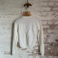 1940s White Knitted Button Up Cardigan Jumper