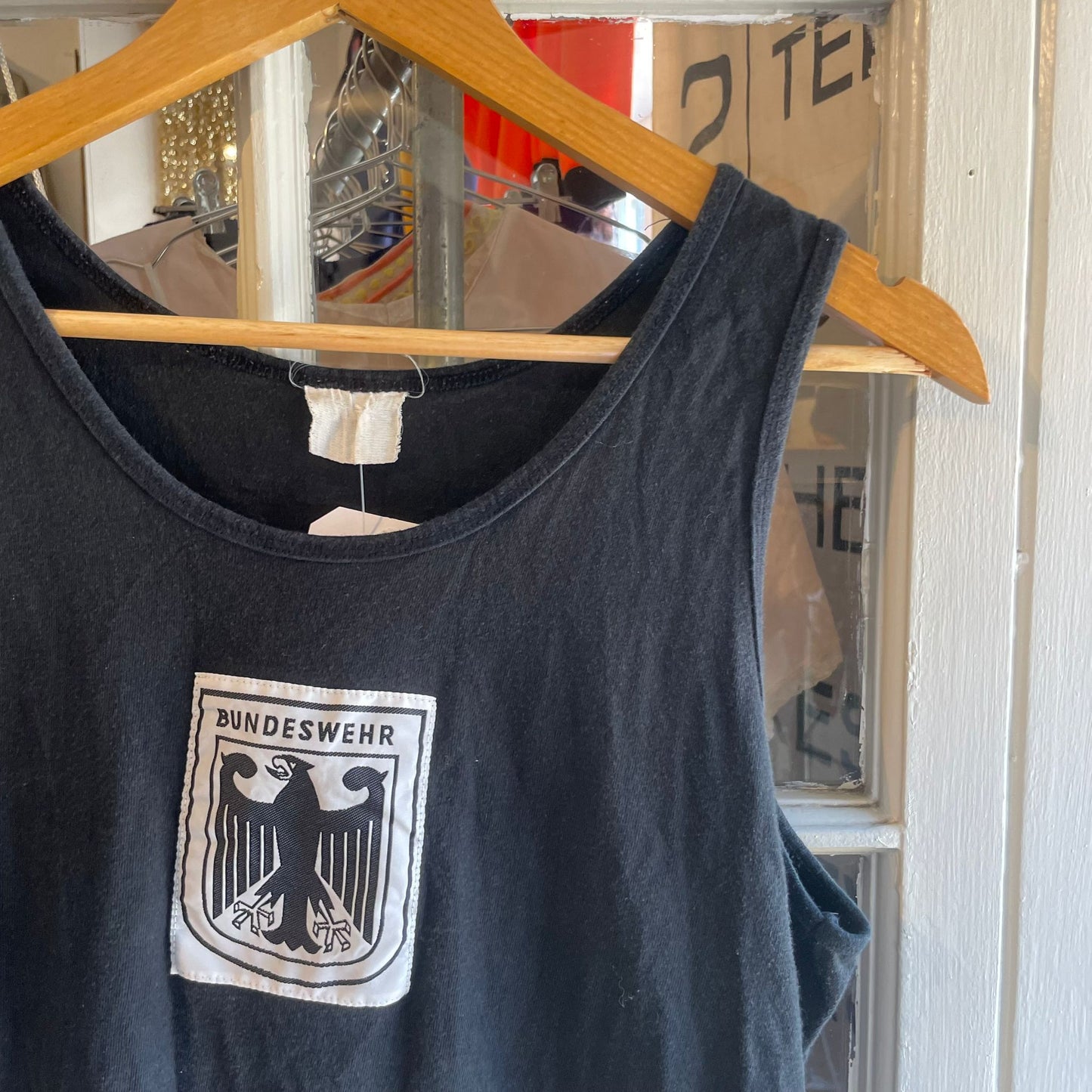 Vintage 70s/80s Black German Military Vest Top