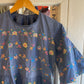 Vintage 70s/80s Navy Cotton Boho Style Blouse Shirt
