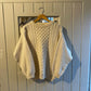 1980s Cream Wool Knitted Aran Jumper