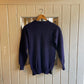 1970s , 80s Navy Wool Fisherman Patterned Guernsey Jumper
