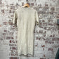 Vintage 1970s 1980s Cream Ribbed Knitted Dress