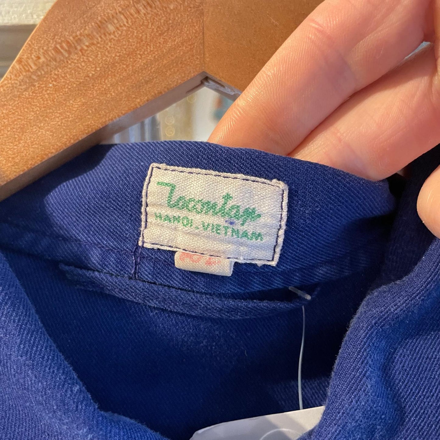 1970s Blue Light Navy Cotton Chore Work Jacket