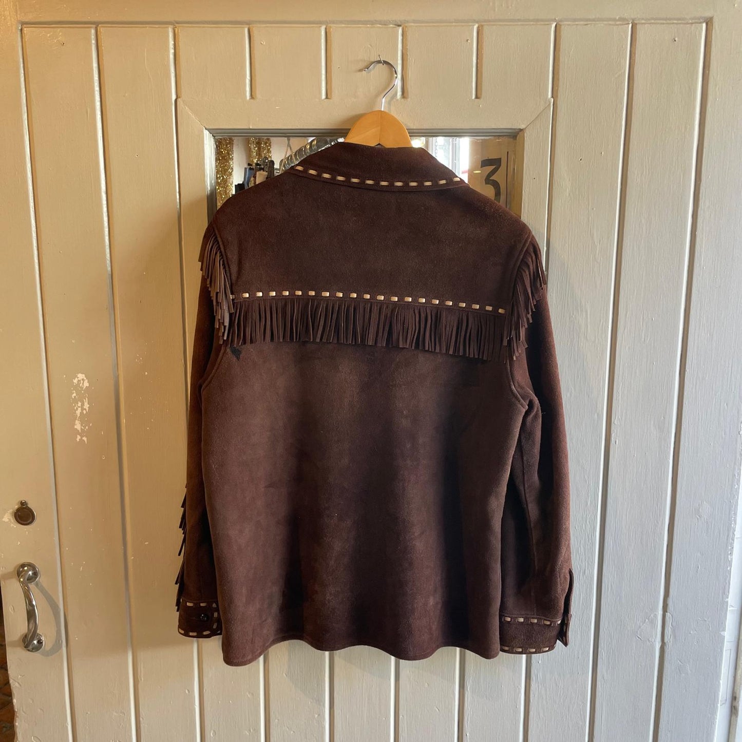 1960s Dark Brown Suede Leather Tassel Western Jacket