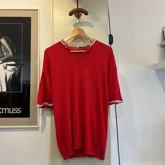 1960s Red Italian Knitted Wool Shirt