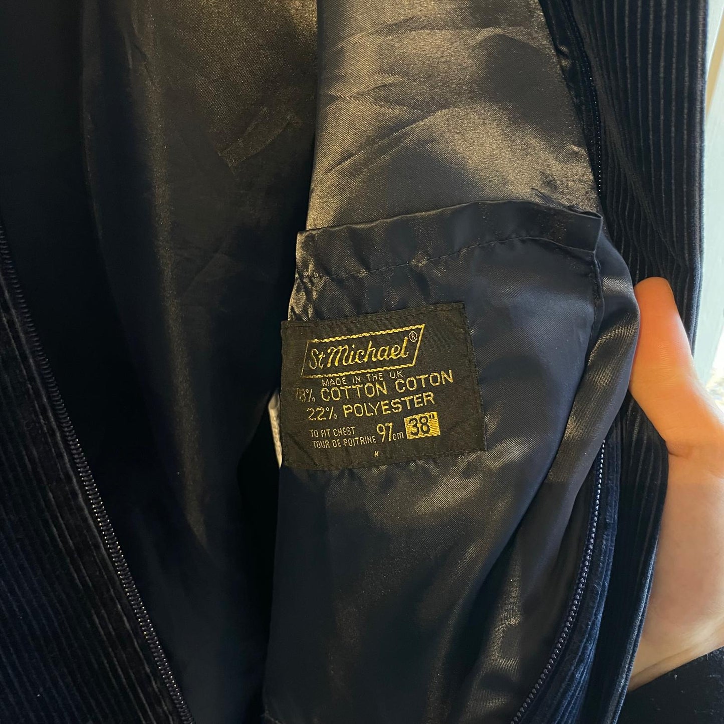 1980s Navy St Michaels Corduroy Bomber Jacket