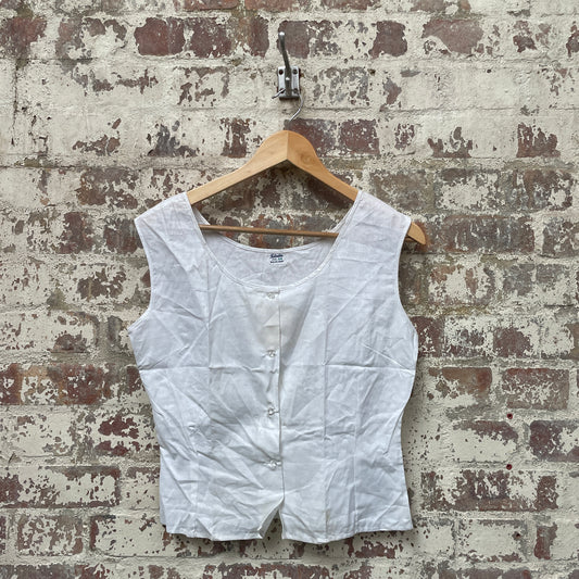 Vintage 1950s 1960s White British Blouse Top