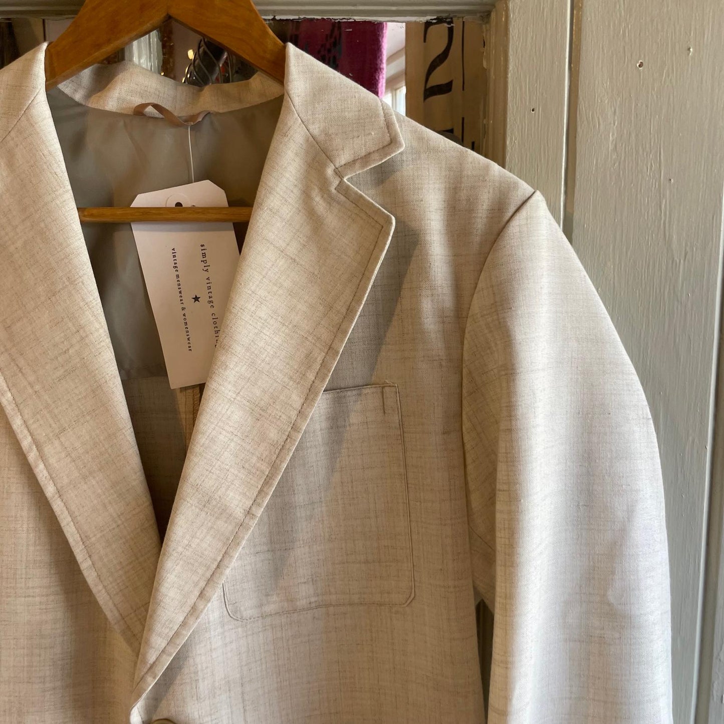 Vintage 70s/80s Cream John Peck Suit Blazer Jacket