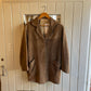 1960s Brown Suede Leather Mid Coat Jacket