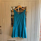 Vintage 60s Blue Short Mod Style Blouse Shirt