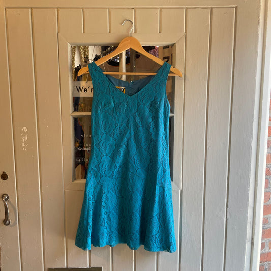 Vintage 60s Blue Short Mod Style Blouse Shirt