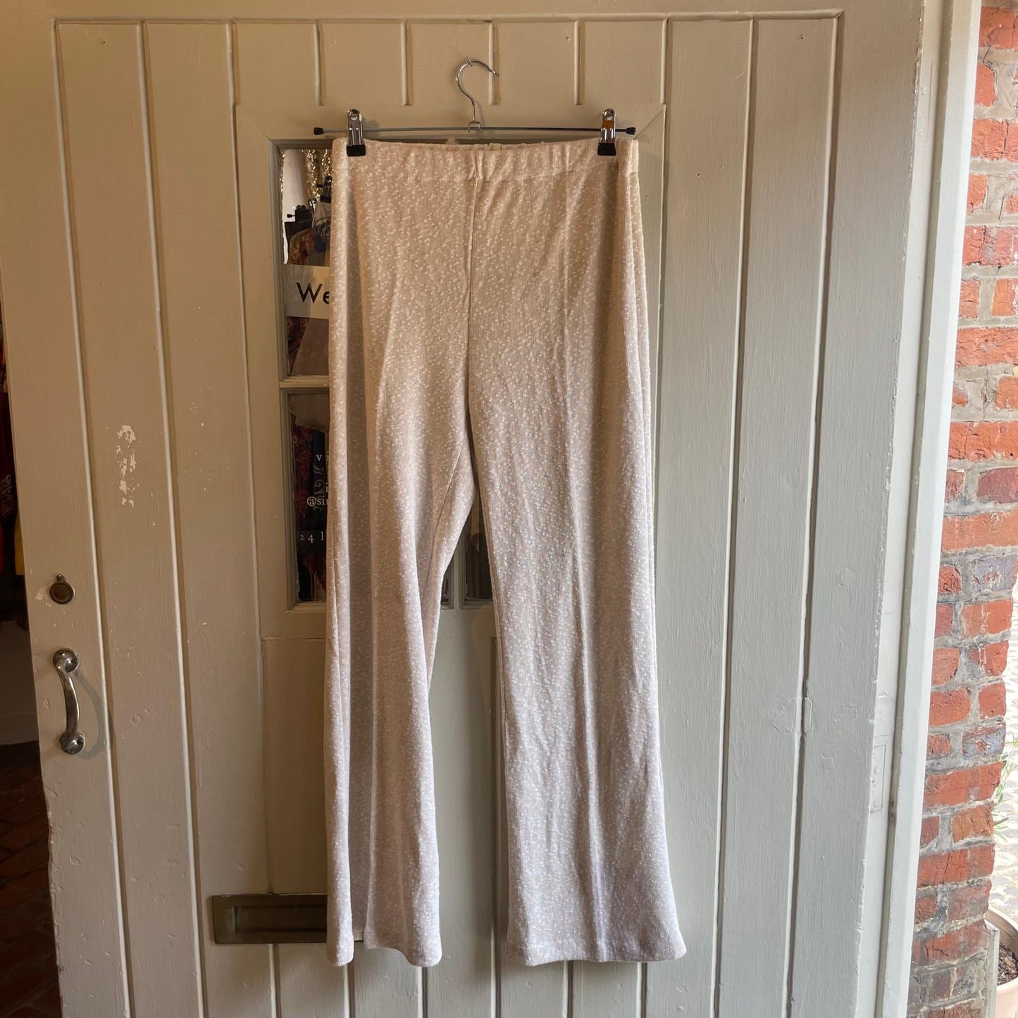 Vintage 70s/80s Cream Unusual Wool Knitted Trousers
