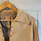 1950s Beige Fringe Leather Western Pullover Jacket Smock