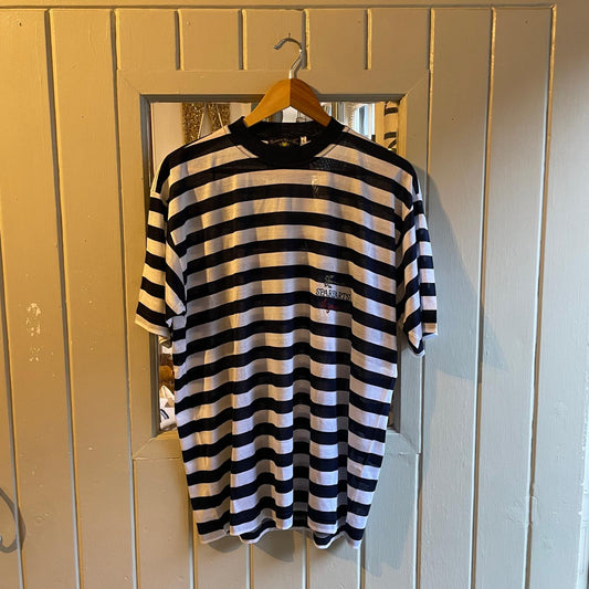 1990s Black and White Striped T-shirt