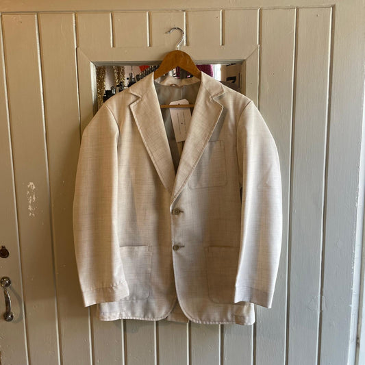Vintage 70s/80s Cream John Peck Suit Blazer Jacket