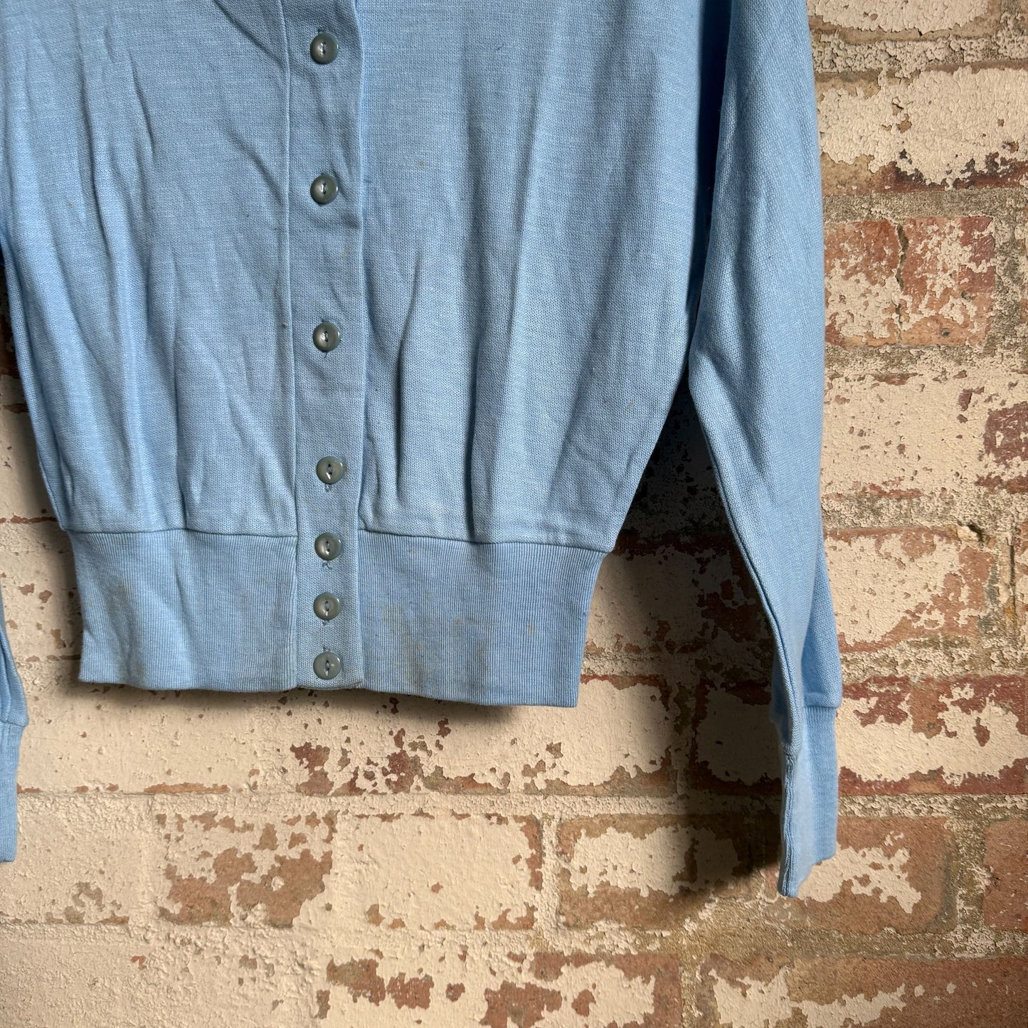 1960s Blue Cotton Button up Cardigan
