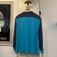 1970s Escada Blue Silk Button Up Shirt