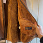 1980s Brown Leather Shearling Sheepskin Flight Jacket Coat
