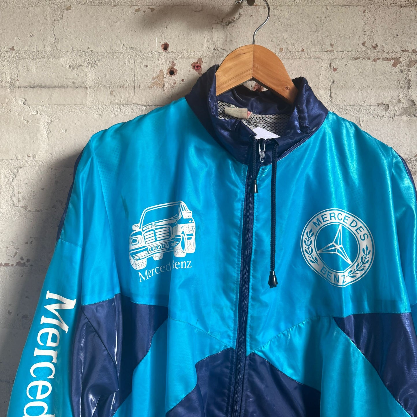 1980s Blue Mercedes-Benz Blue Track Top Jacket