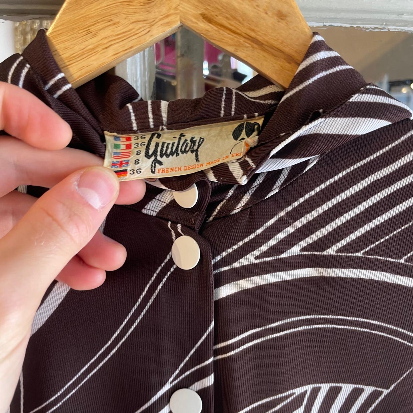 Vintage 60s/70s Italian Unusual Button up Hooded Shirt Jacket