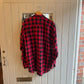 1980s Red and Black Flannel Checkered Long Sleeve Shirt