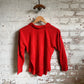 1960s Red Knitted Unusual Design Jumper