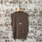 Vintage 1970s 1980s Brown Beige Knitted Tank Top Sweater Vest Jumper
