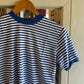 Vintage 60/70s Blue Striped Cotton T-shirt