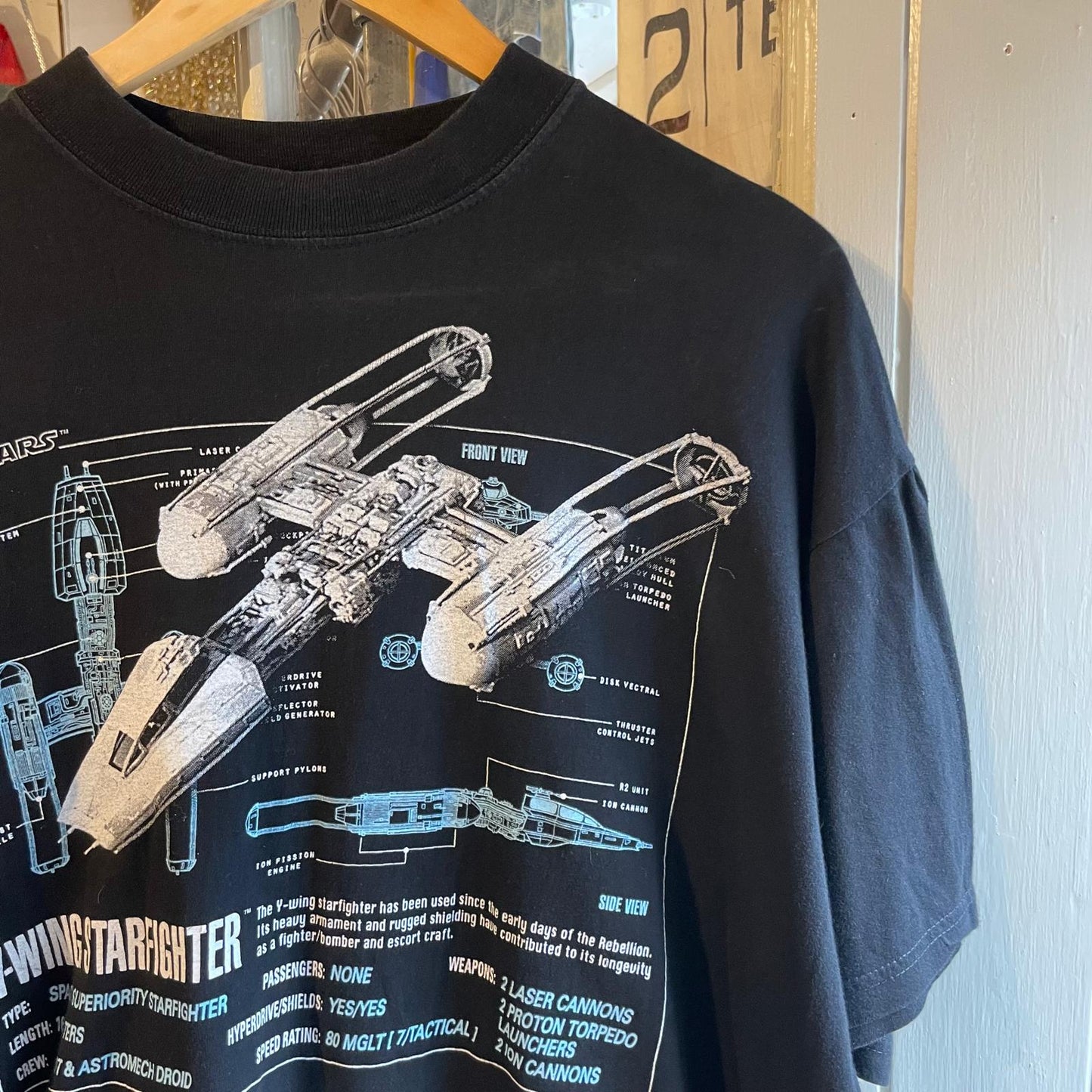 1990s Black Star Wars Graphic T-Shirt