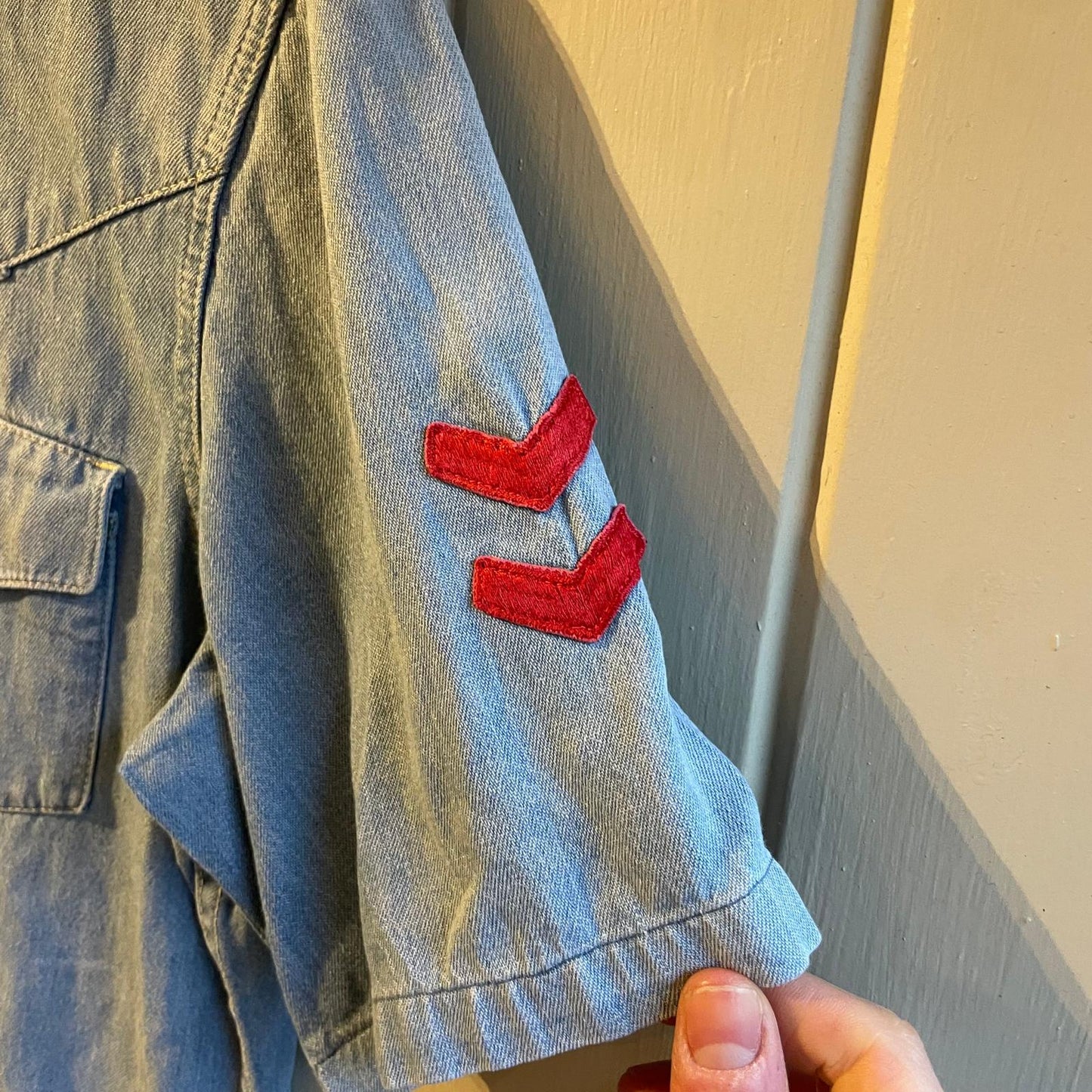 1970s Short Sleeve Blue Denim Button Shirt