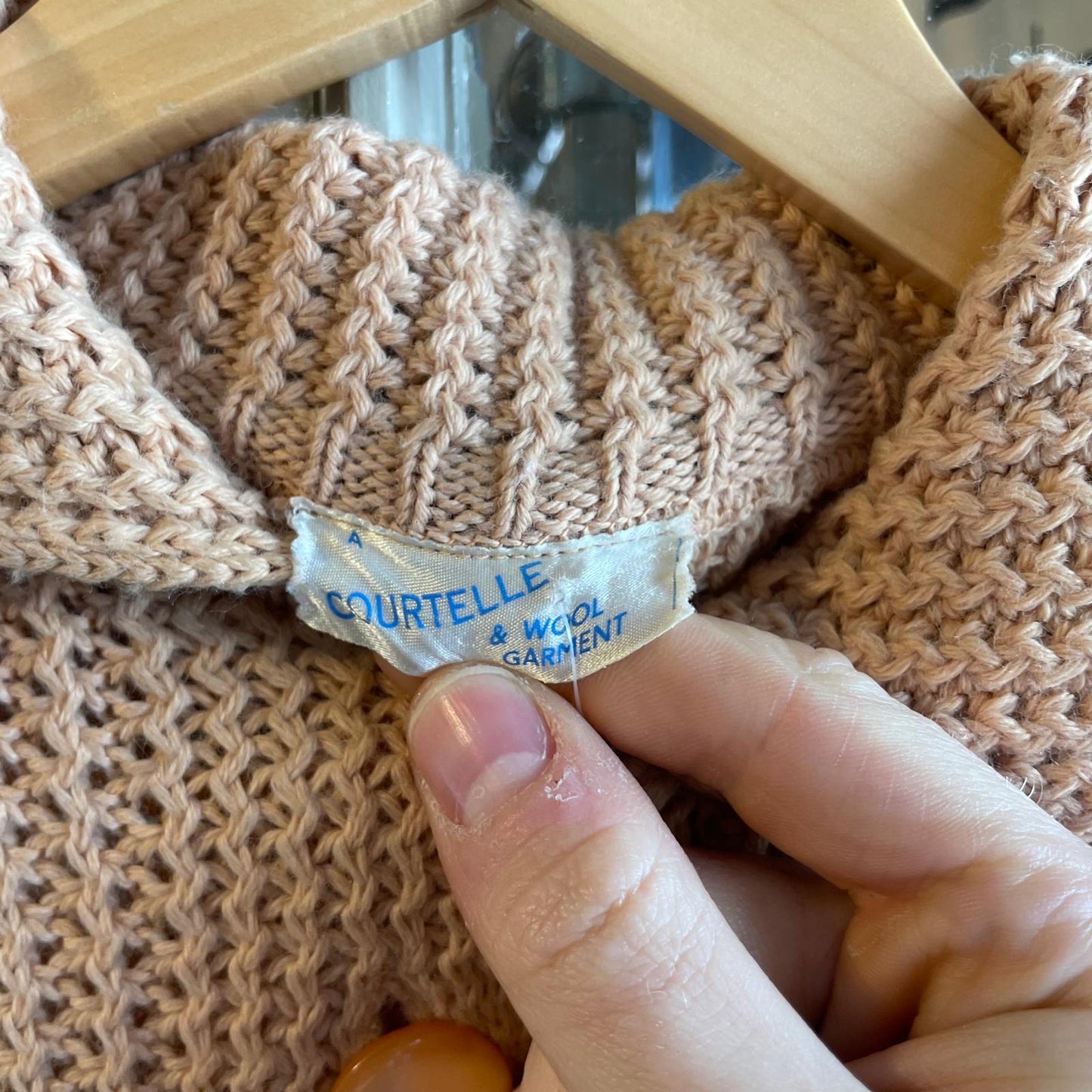 70s 80s Beige British Cable Knitted Cardigan Jumper