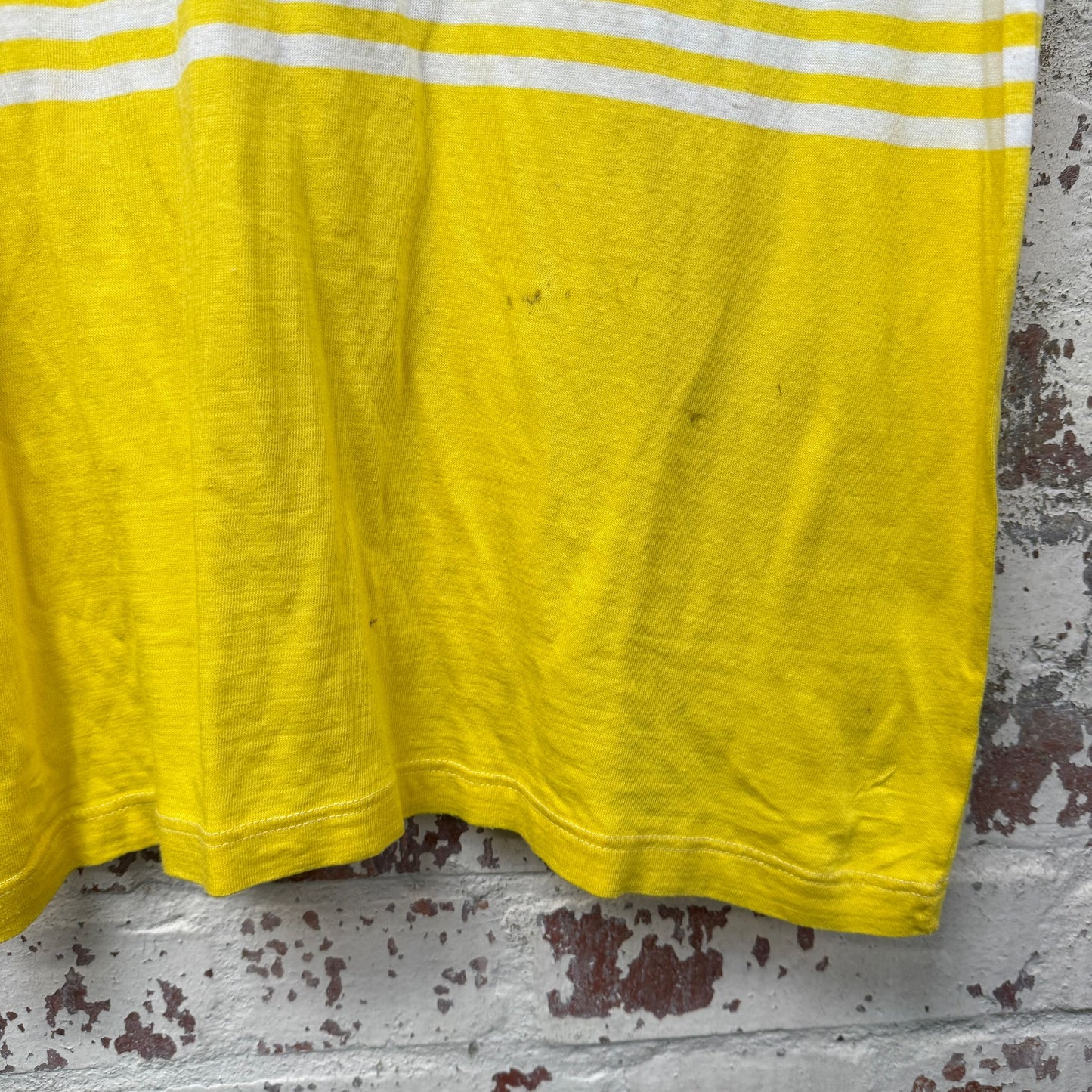 1980s Yellow Carrera Stripe Polo Shirt