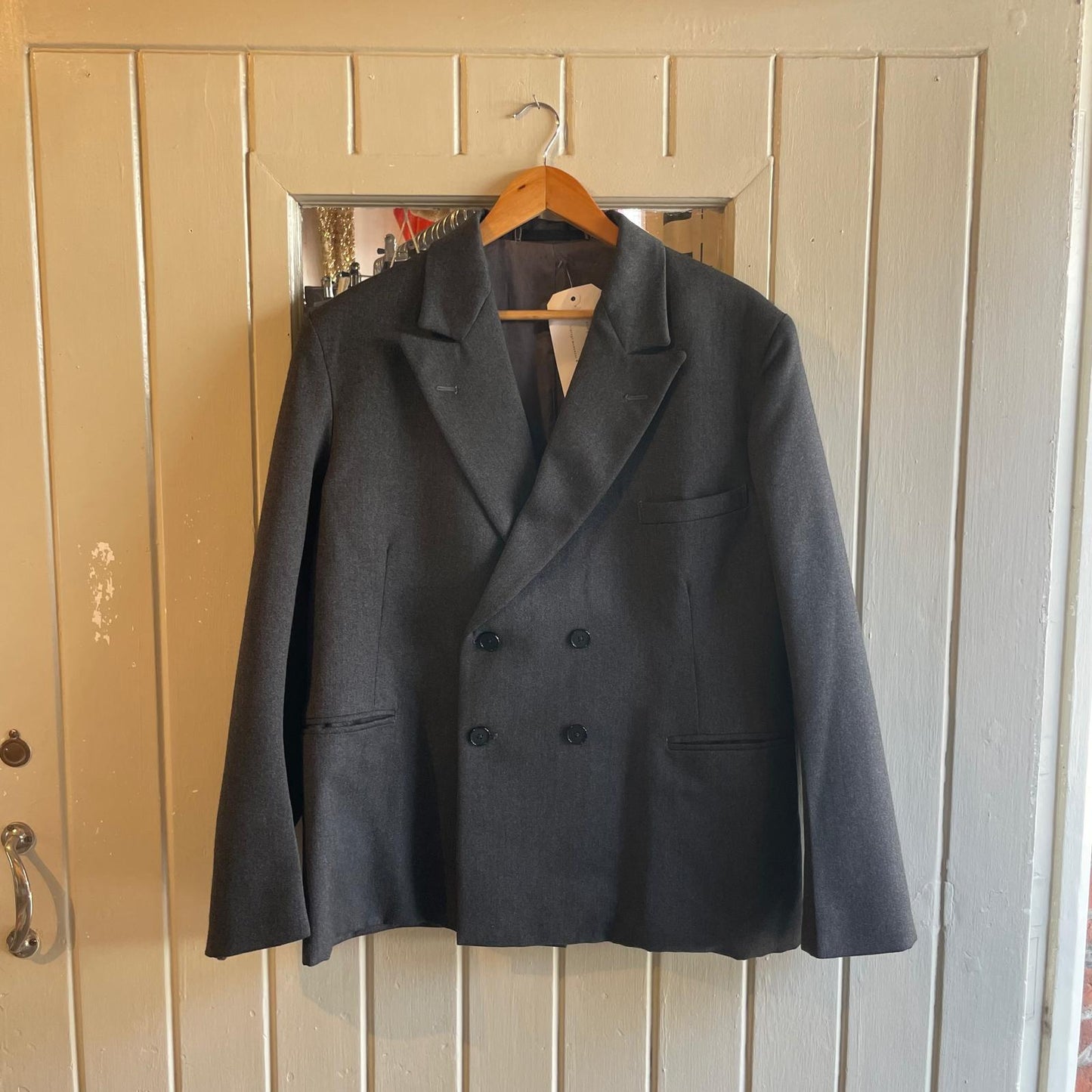 Vintage 60s/70s Grey Double Breasted British Rail Work Blazer Jacket