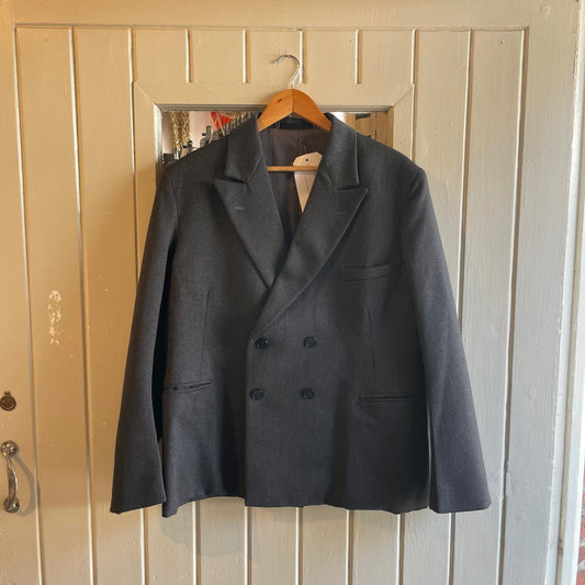 Vintage 60s/70s Grey Double Breasted British Rail Work Blazer Jacket