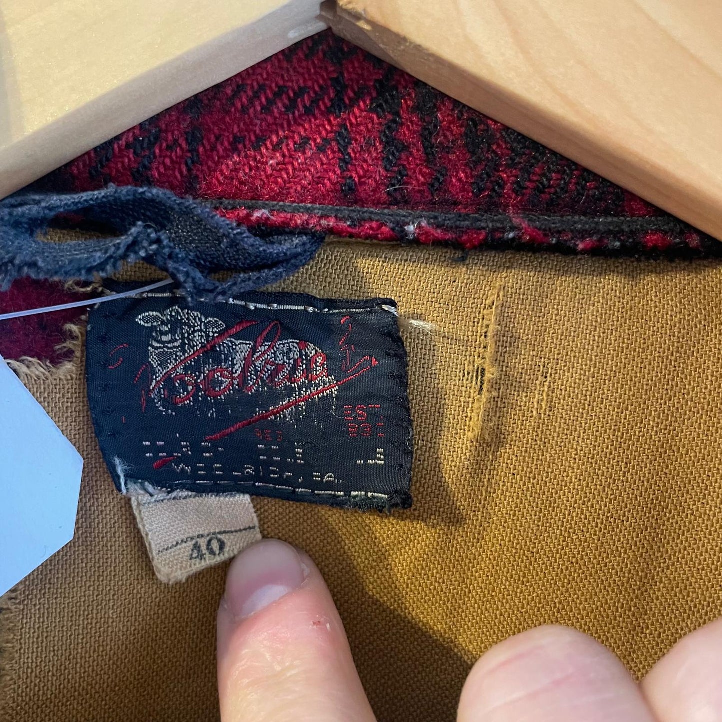 1940s Red Woolrich Hunting Wool Jacket