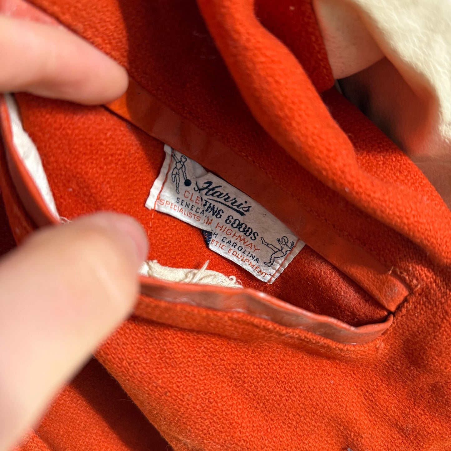 1960s Orange and Cream Wool Leather Varsity College Jacket