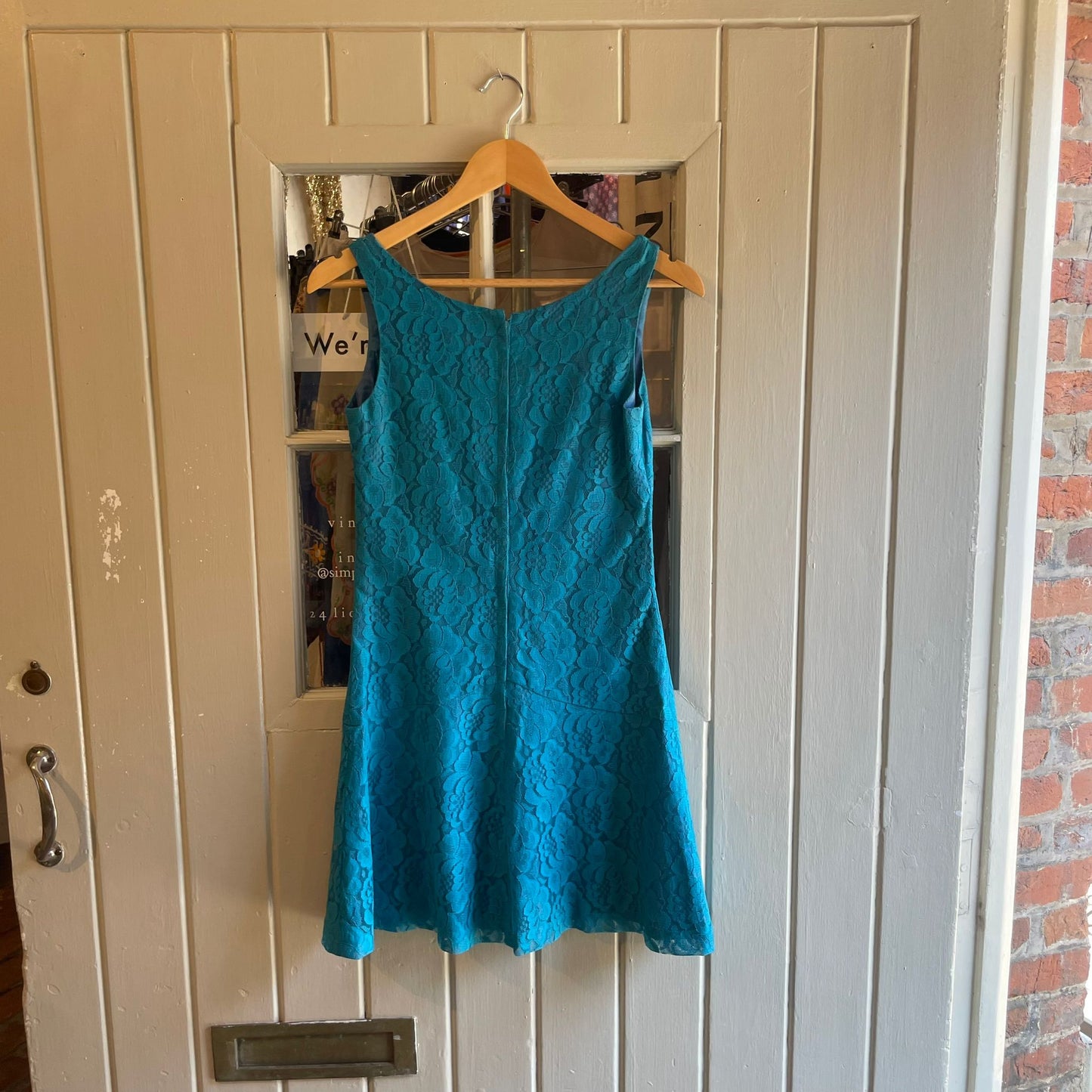 Vintage 60s Blue Short Mod Style Blouse Shirt