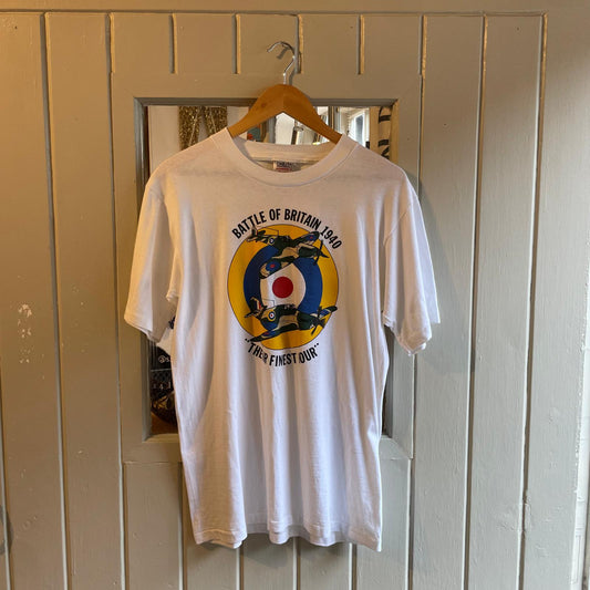 1990s White 'Battle of Britain' Graphic T-Shirt