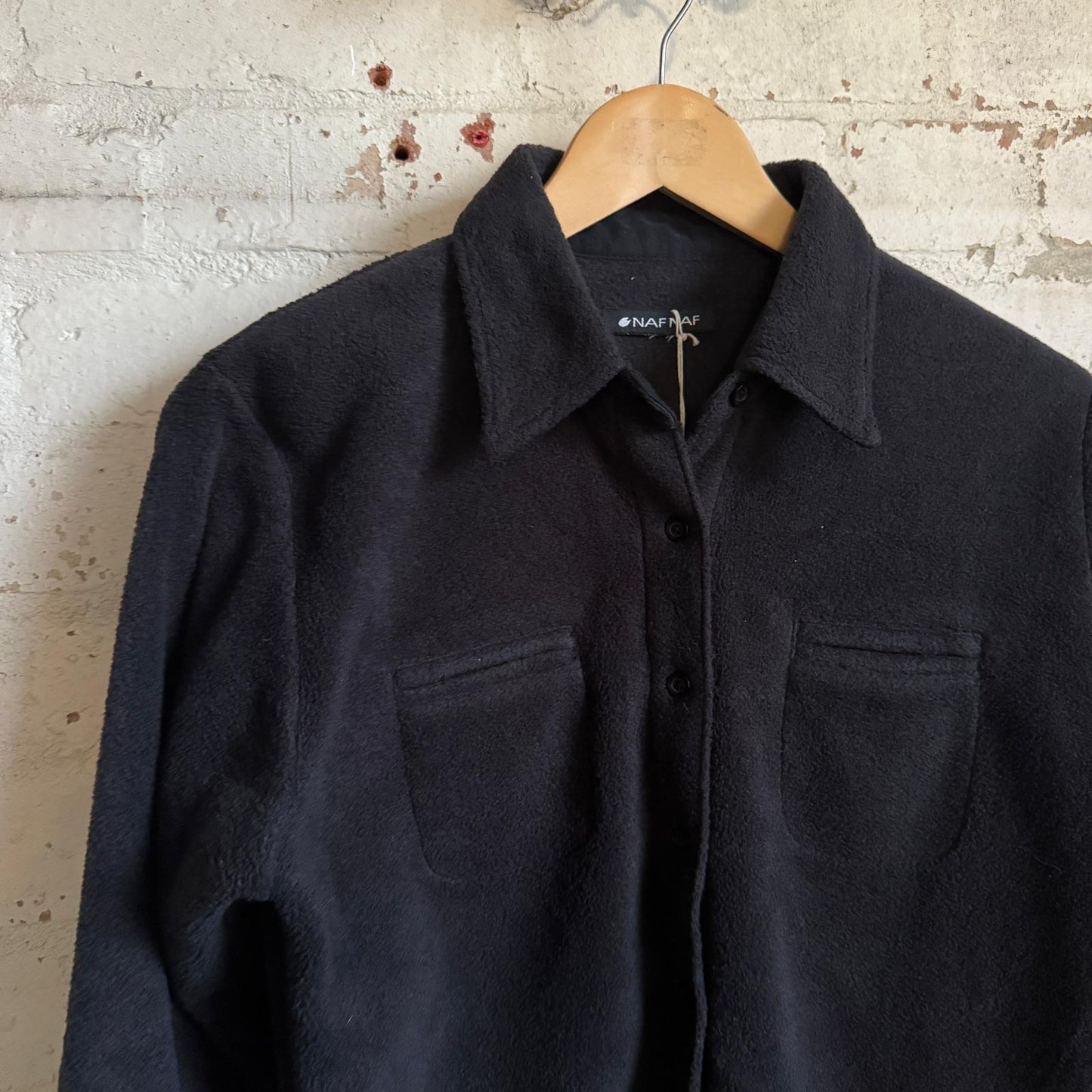 1990s Black Naf naf Fleece Zip Up Jumper