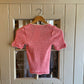 1970s Pink Striped Knitted T-Shirt Top