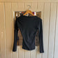 Vintage 70s/80s Black Cotton Long Sleeve Blank Top
