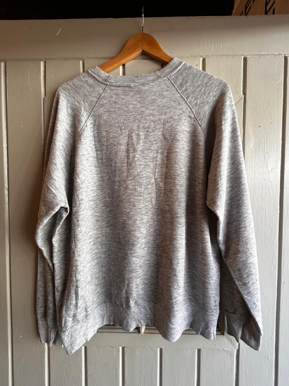 1970s Grey College Graphic Sweatshirt