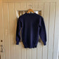 1970s , 80s Navy Wool Fisherman Patterned Guernsey Jumper