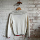1950s White Knitted Button up Cardigan Jumper
