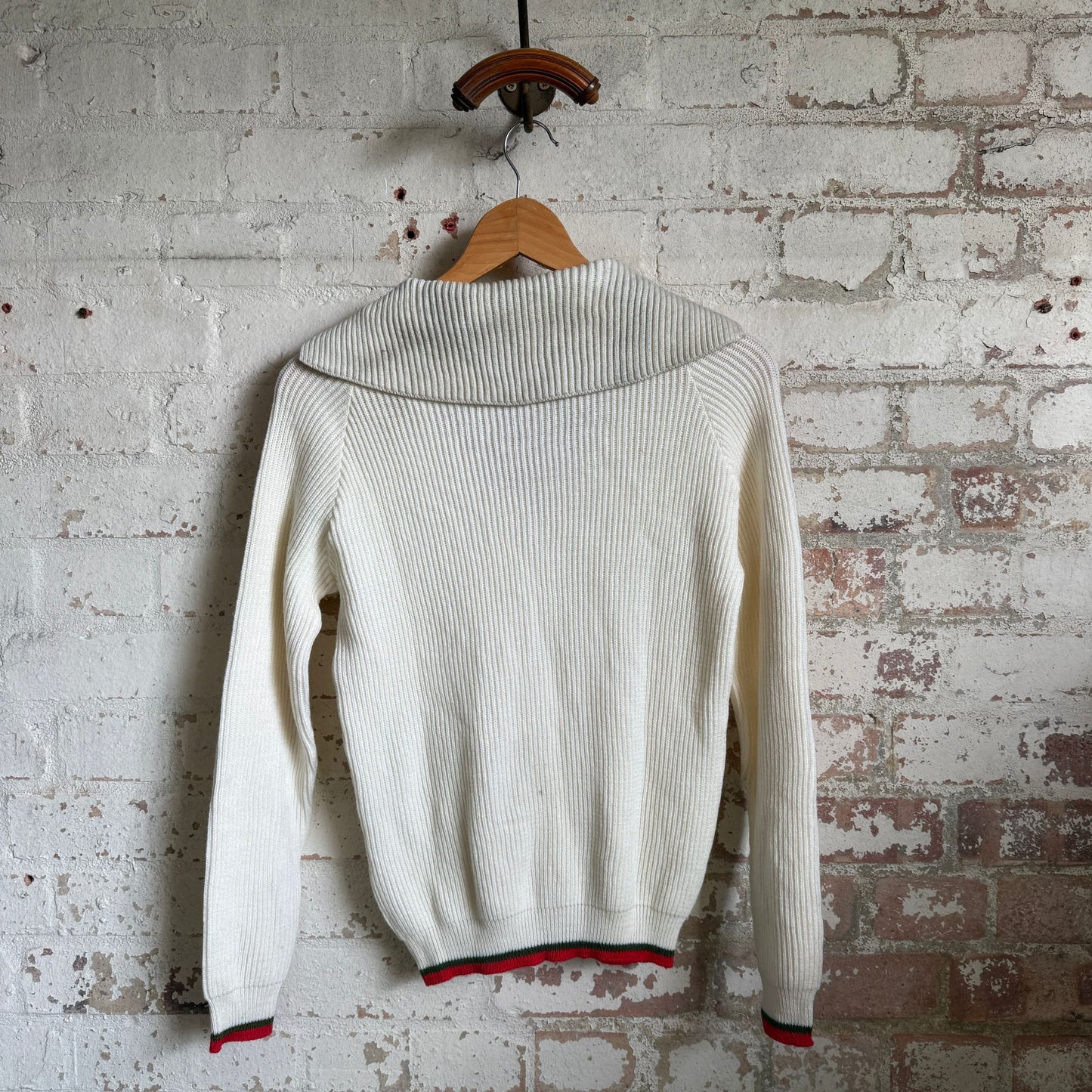 1950s White Knitted Button up Cardigan Jumper